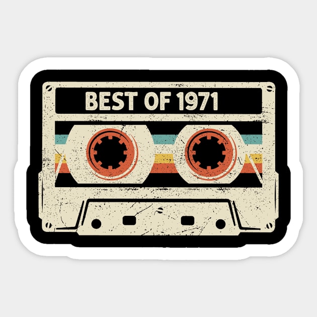 Vintage Cassette Tape Best of 1971 50 Years Old 50th Birthday Gift Sticker by MartaHoward